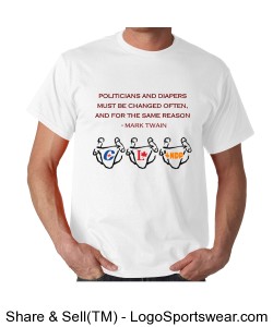 Canadian Politicians by Mark Twain, Gildan Adult T-shirt Design Zoom